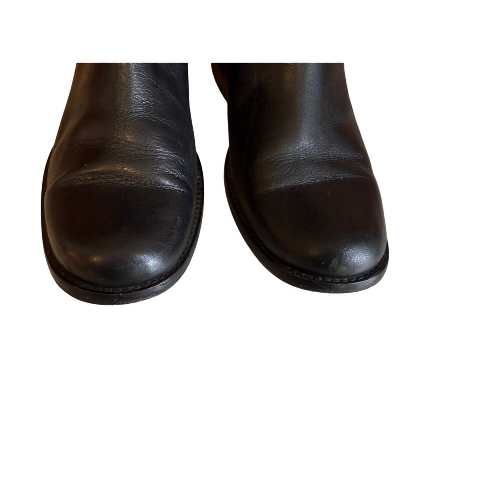 Frye Black Leather Harness Booties with Metal Ring - Picture 5 of 11